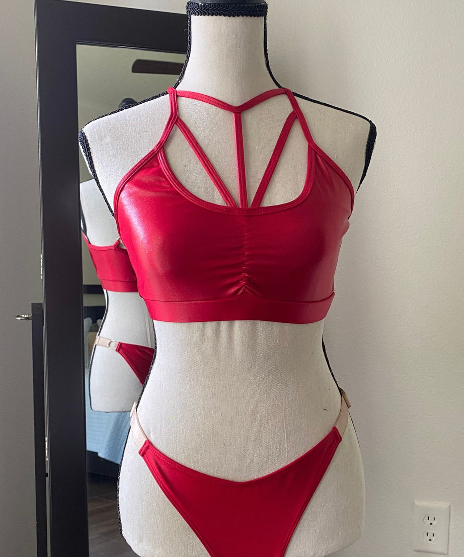 Satin Red Luna Set