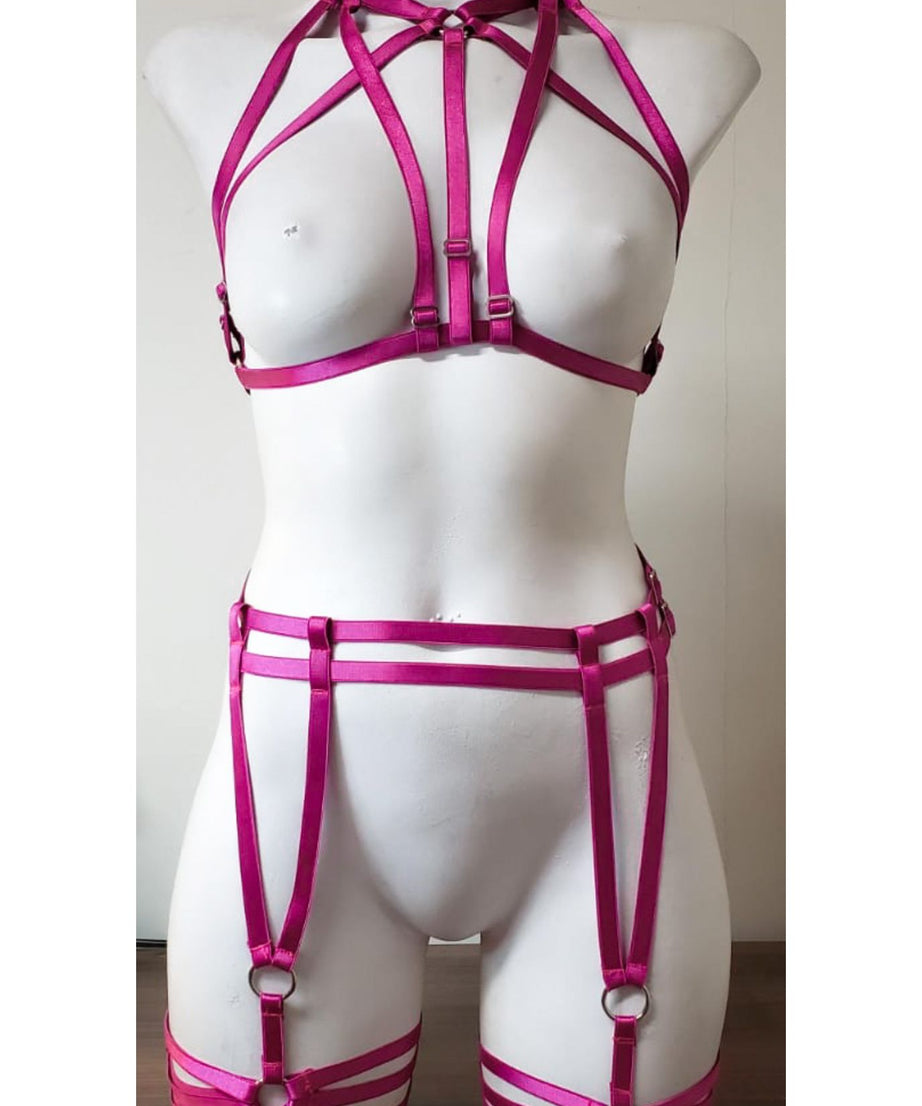 Something Sexy Magenta Harness Bottom