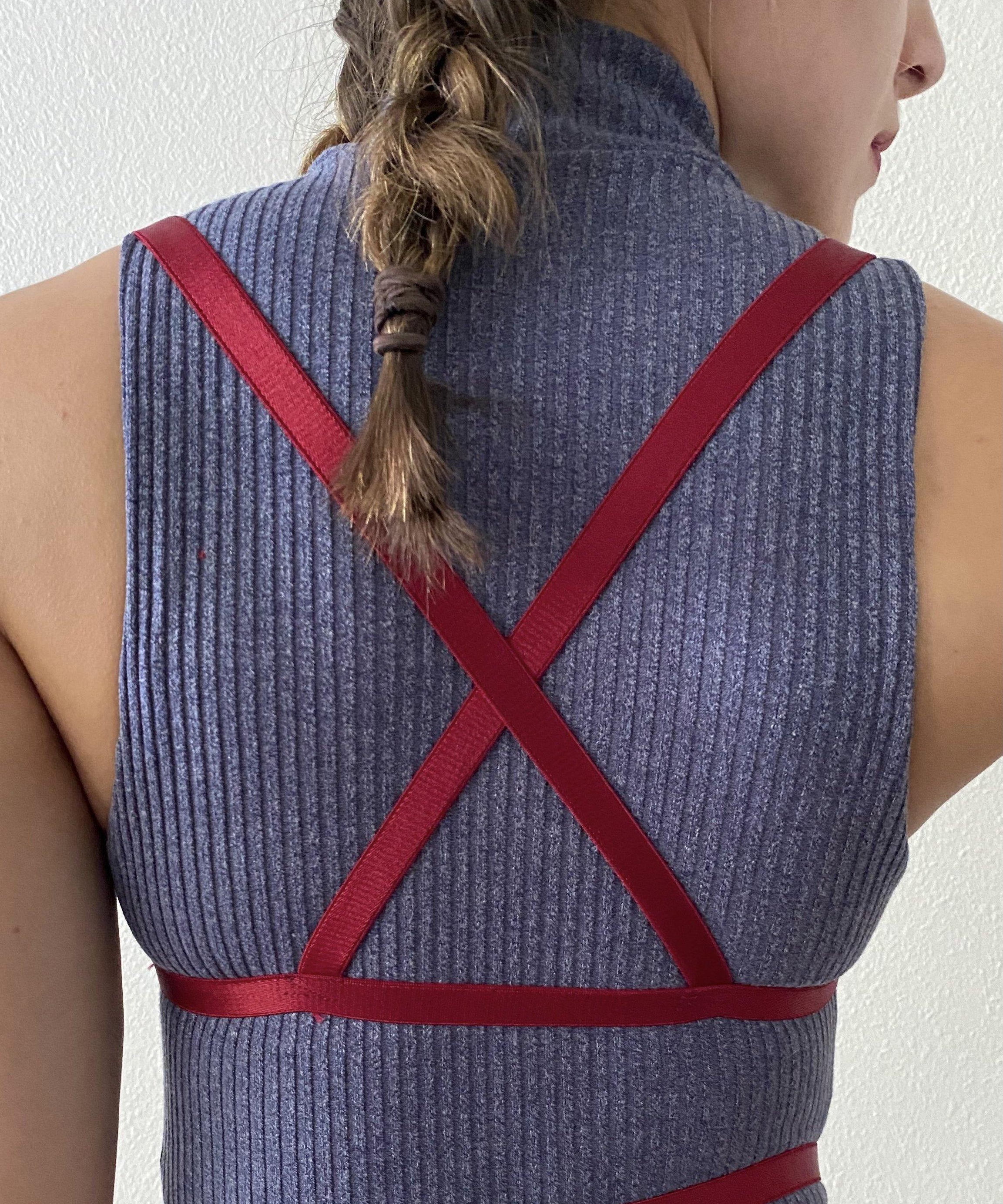 Something Sexy Harness Top BURGUNDY - Catrina Polewear