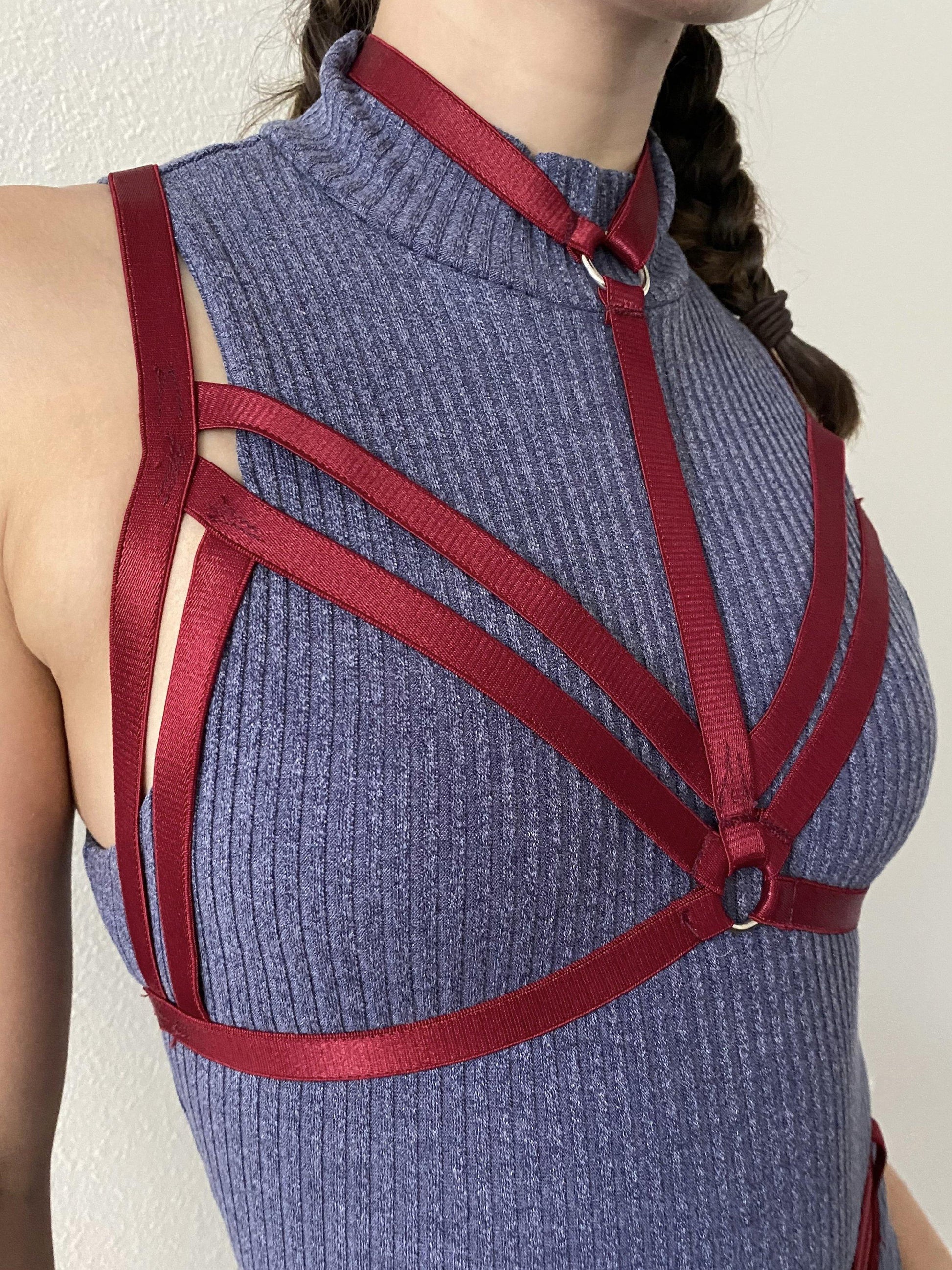 Something Sexy Harness Top BURGUNDY - Catrina Polewear