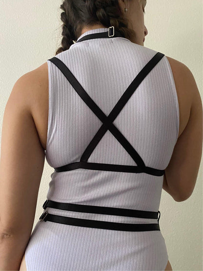 Something Sexy Harness Top BLACK - Catrina Polewear
